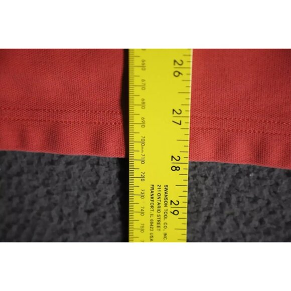 Orvis Golf Polo Shirt Mens XL Orange Spread Collared Spell Out Logo Embroidered - Picture 8 of 9